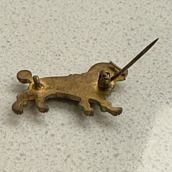 Antique Victorian Standard Poodle Brooch Pin Dog C Clasp Vintage RARE - Picture 5 of 6